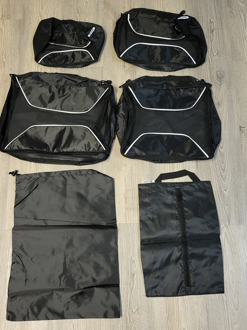 Black Travel Packing Cubes Set Of 6
